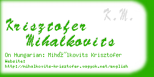krisztofer mihalkovits business card